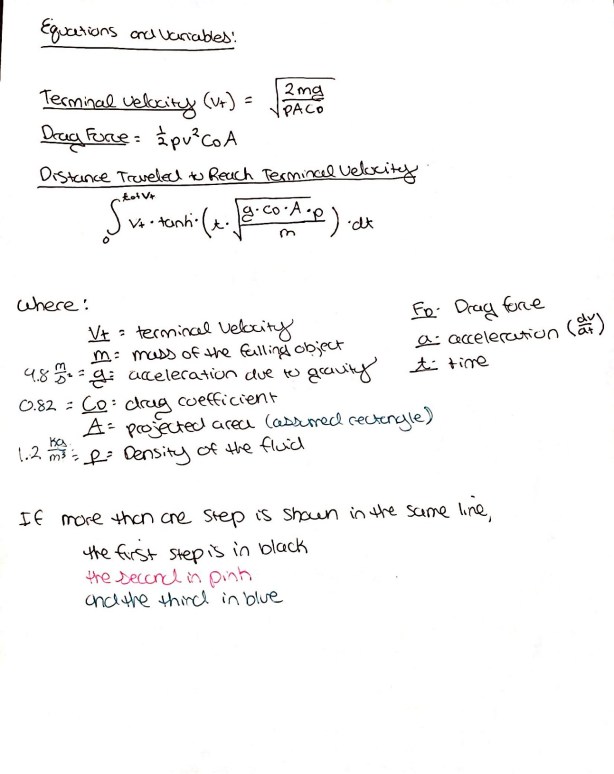 1) Calculate terminal velocity 2) Calculate at what time the roach reaches terminal velocity 3) Use time to determine meters at which the roach reaches terminal velocity. 