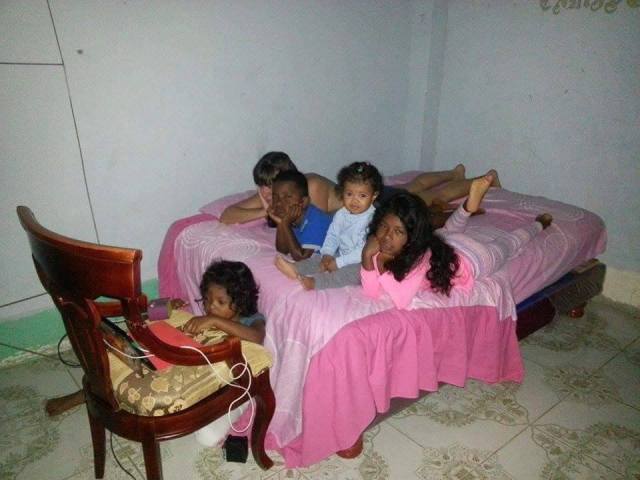 Space was tight, so this was movie watching and sleeping quarters. 