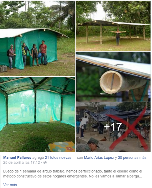 People are building semi-permenant housing protecting people from the elements and mosquitoes. 
